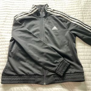 Girls black adidas zip up jacket